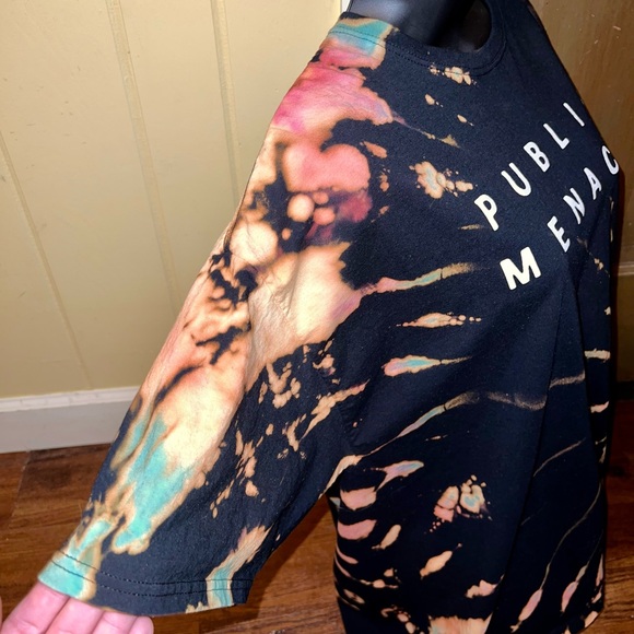 New Public Menace Colorful Reverse Tie-Dye Graphic Tee Size XL - Picture 7 of 13